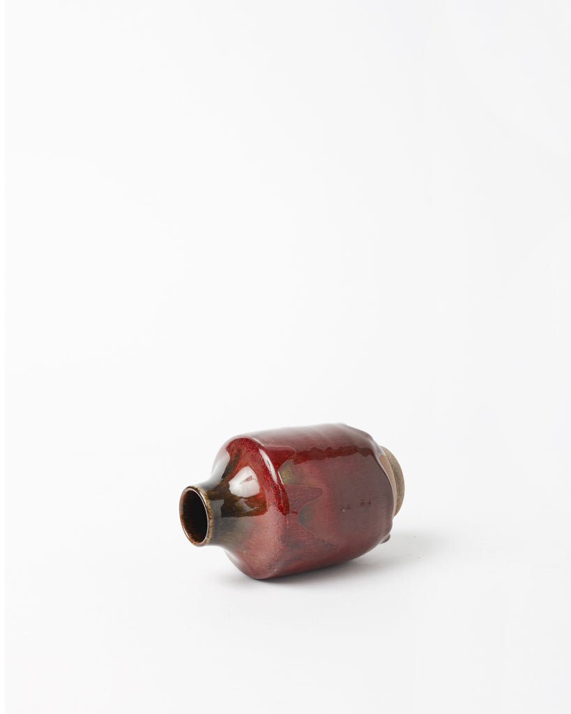 Angular Bottle  •  Copper Red & Tenmoku