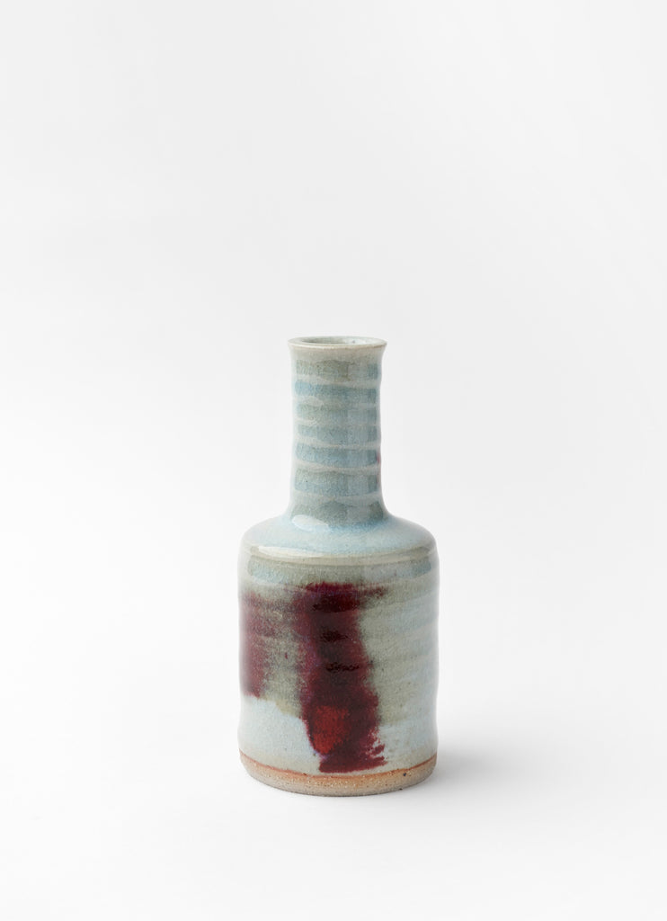 Right Angle Tall Neck Bottle  •  Chun & Copper Red