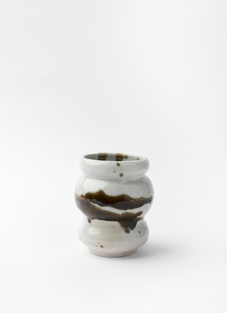 Round Wiggle Vase  •  Celadon and Tenmoku