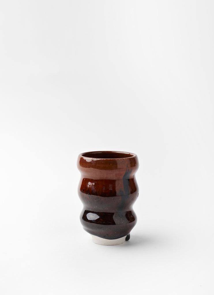 Triple Wiggle Vase with Drip  •  Tenmoku