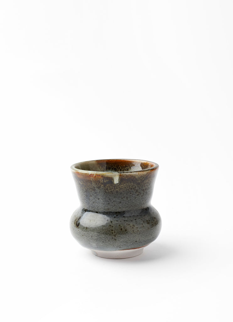 Wide Neck Curve Vase  • Tenmoku & Celadon