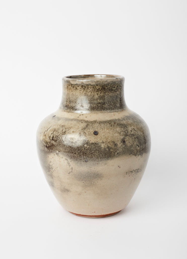 Large Wide Neck Round Belly Vase  •  Shino