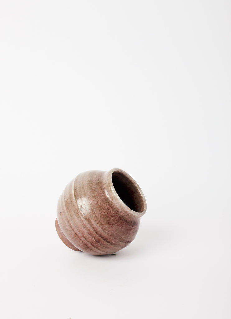 Round Belly Vase  •  Copper Red on Shino