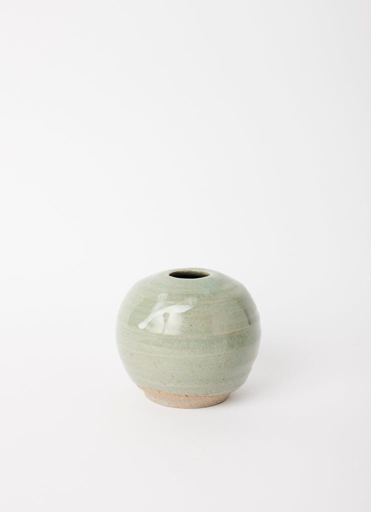 Sphere Vase   •  Celadon with Satin White