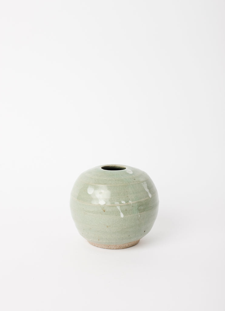 Sphere Vase   •  Celadon with Satin White